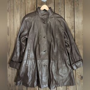 Brown Leather Swing Jacket